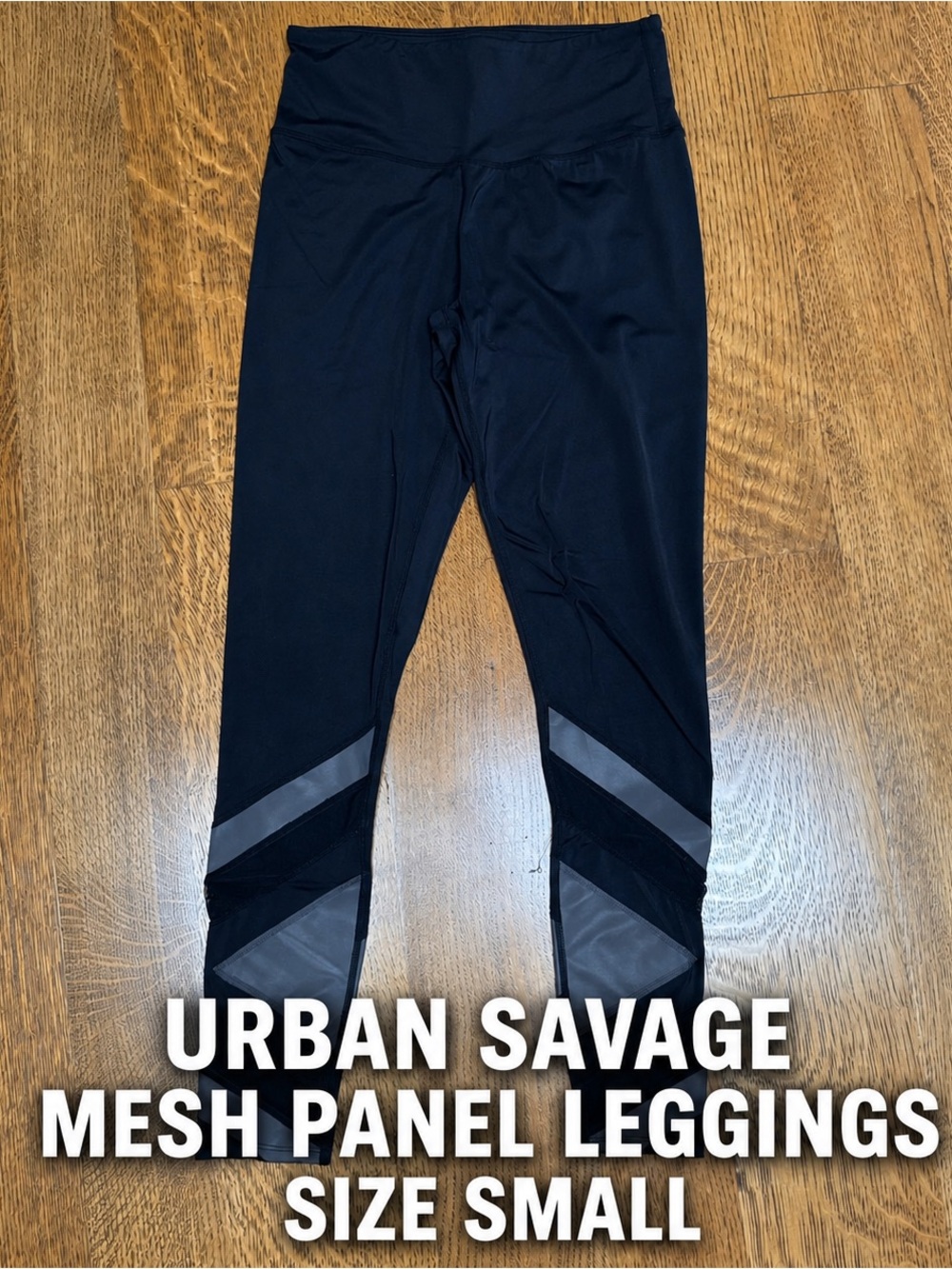 Urban Savage Black Mesh Panel High Rise Leggings Size S